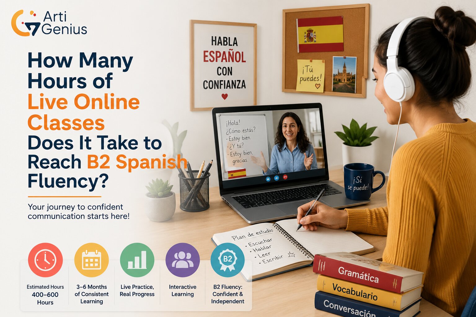 How Many Hours of Live Online Classes Does It Take to Reach B2 Spanish Fluency?